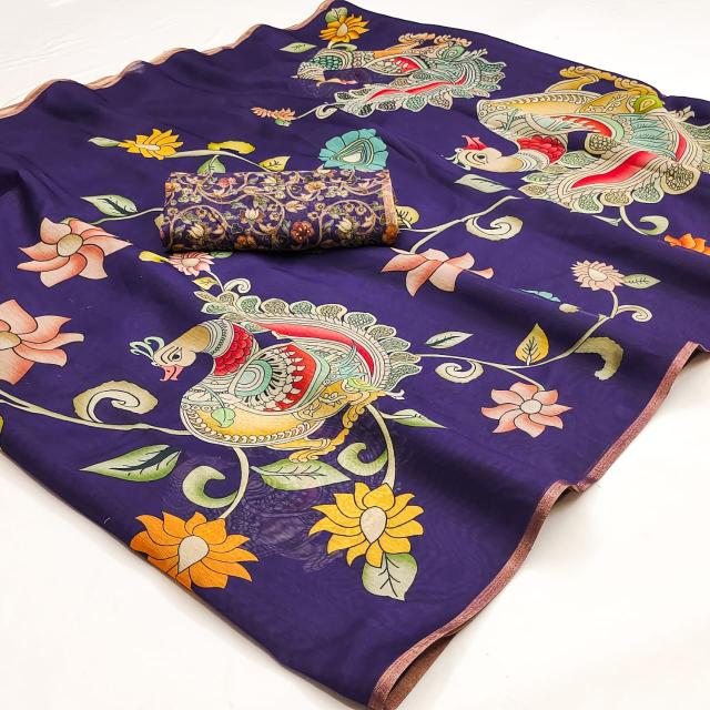 Sandhya kalamkari print cheap rate sarees wholesale
